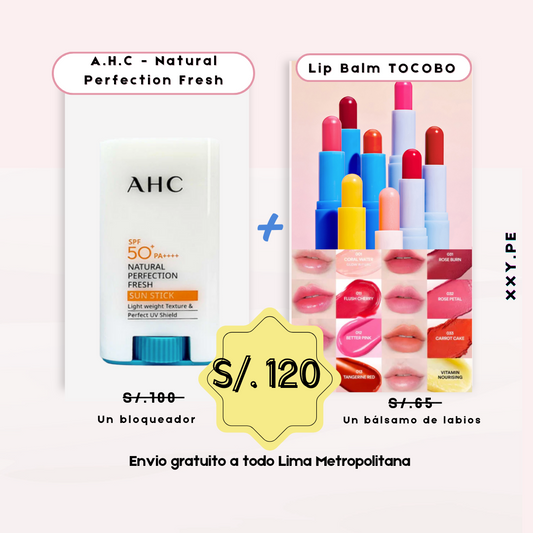 A.H.C Natural Perfection Fresh + Lip Balm Tocobo